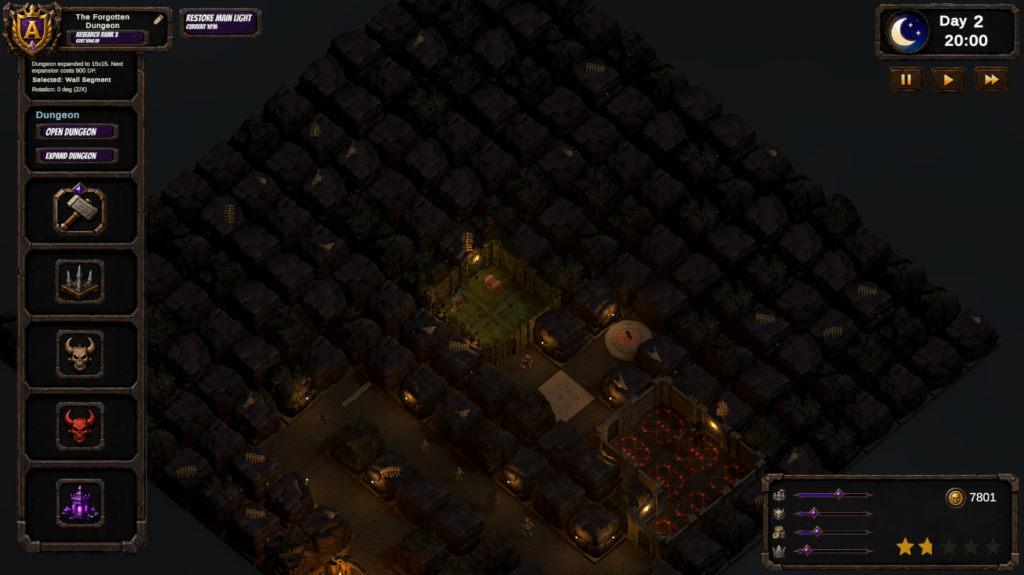 Costruzione del dungeon in Fame & Fear Dungeon Architect